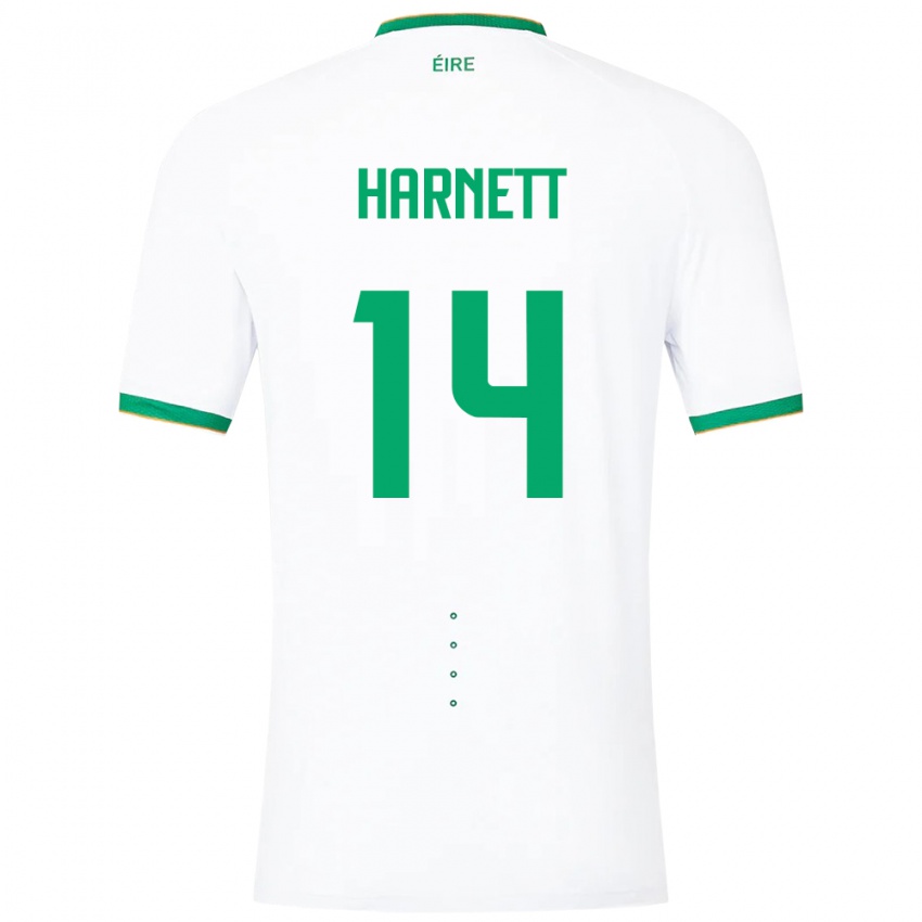 Homem Camisola Irlanda Kaylem Harnett #14 Branco Alternativa 24-26 Camisa