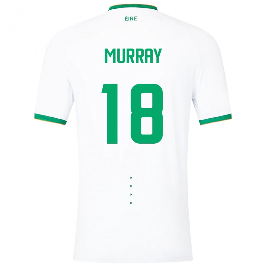 Homem Camisola Irlanda Matthew Murray #18 Branco Alternativa 24-26 Camisa