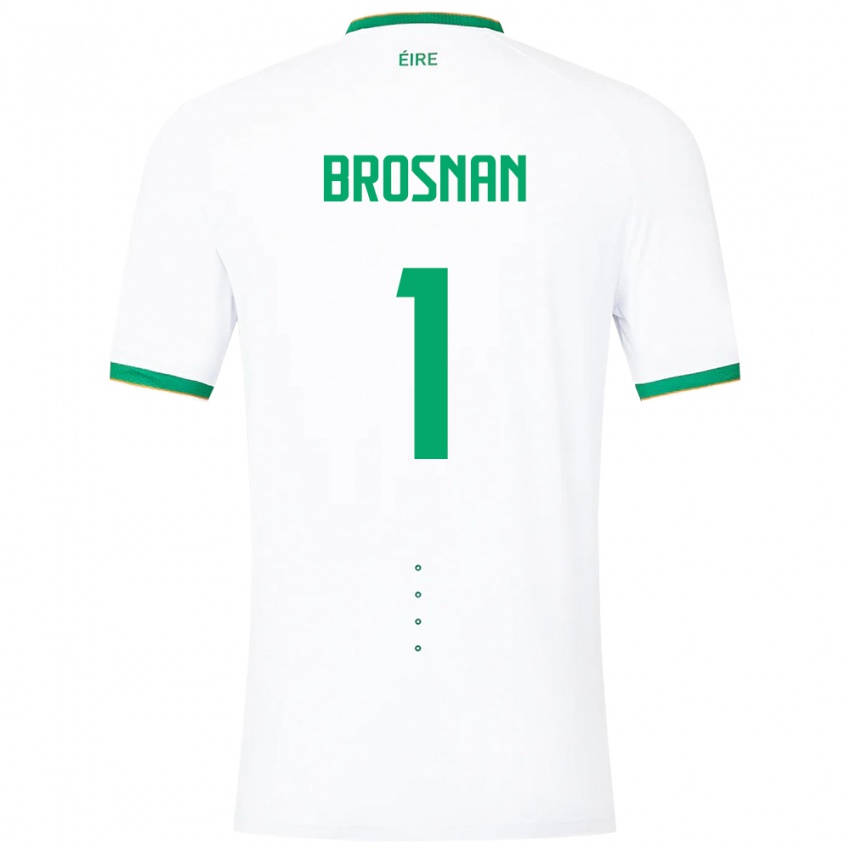 Homem Camisola Irlanda Courtney Brosnan #1 Branco Alternativa 24-26 Camisa