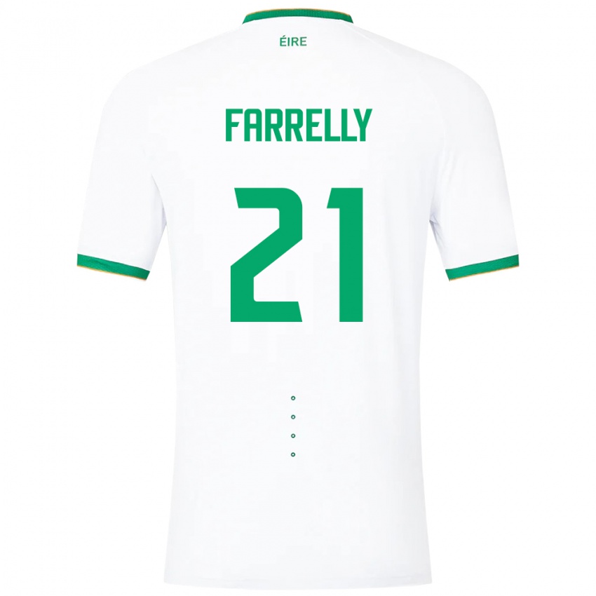 Homem Camisola Irlanda Sinead Farrelly #21 Branco Alternativa 24-26 Camisa