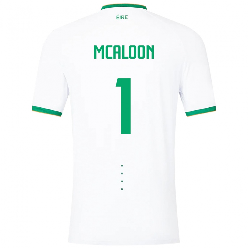 Homem Camisola Irlanda Naoisha Mcaloon #1 Branco Alternativa 24-26 Camisa