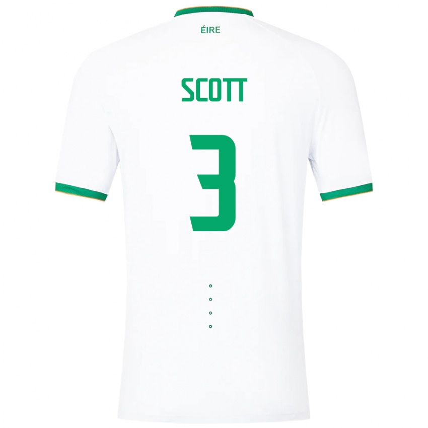 Homem Camisola Irlanda Harriet Scott #3 Branco Alternativa 24-26 Camisa