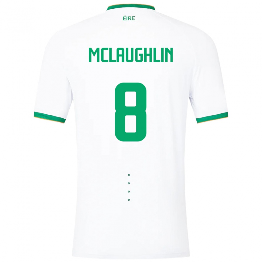 Homem Camisola Irlanda Roma Mclaughlin #8 Branco Alternativa 24-26 Camisa