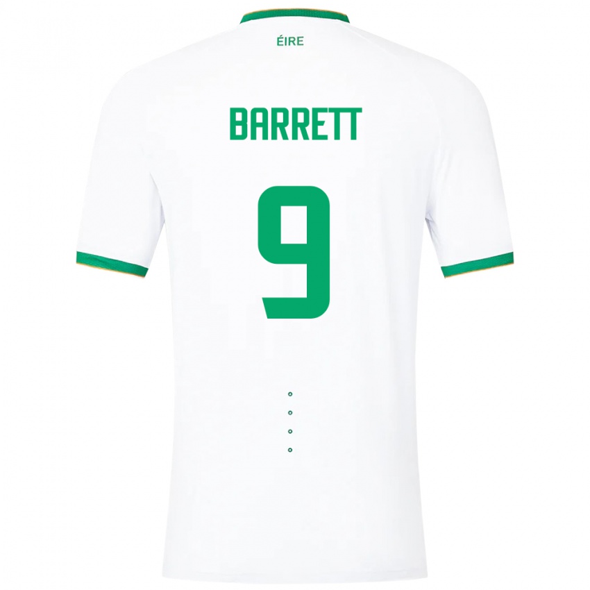 Homem Camisola Irlanda Amber Barrett #9 Branco Alternativa 24-26 Camisa