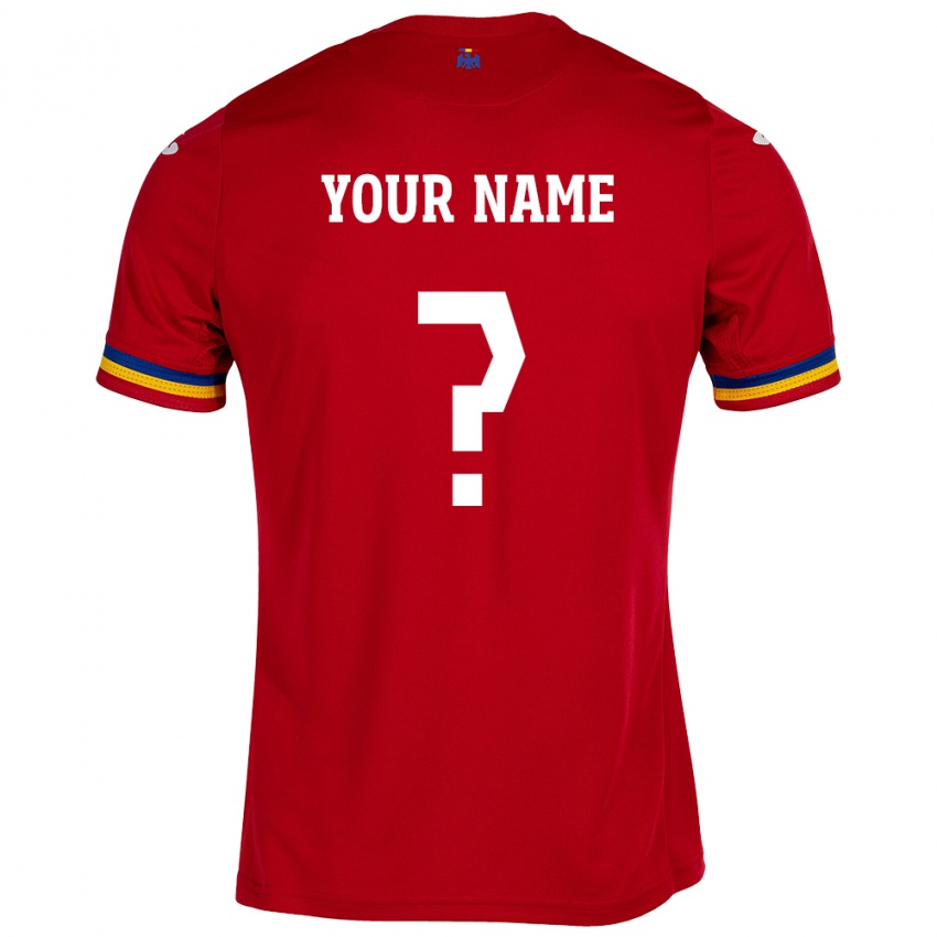 Homem Camisola Romênia Seu Nome #0 Vermelho Alternativa 24-26 Camisa