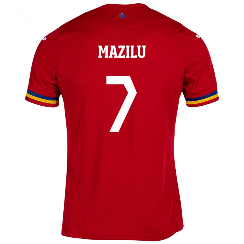 Homem Camisola Romênia Adrian Mazilu #7 Vermelho Alternativa 24-26 Camisa