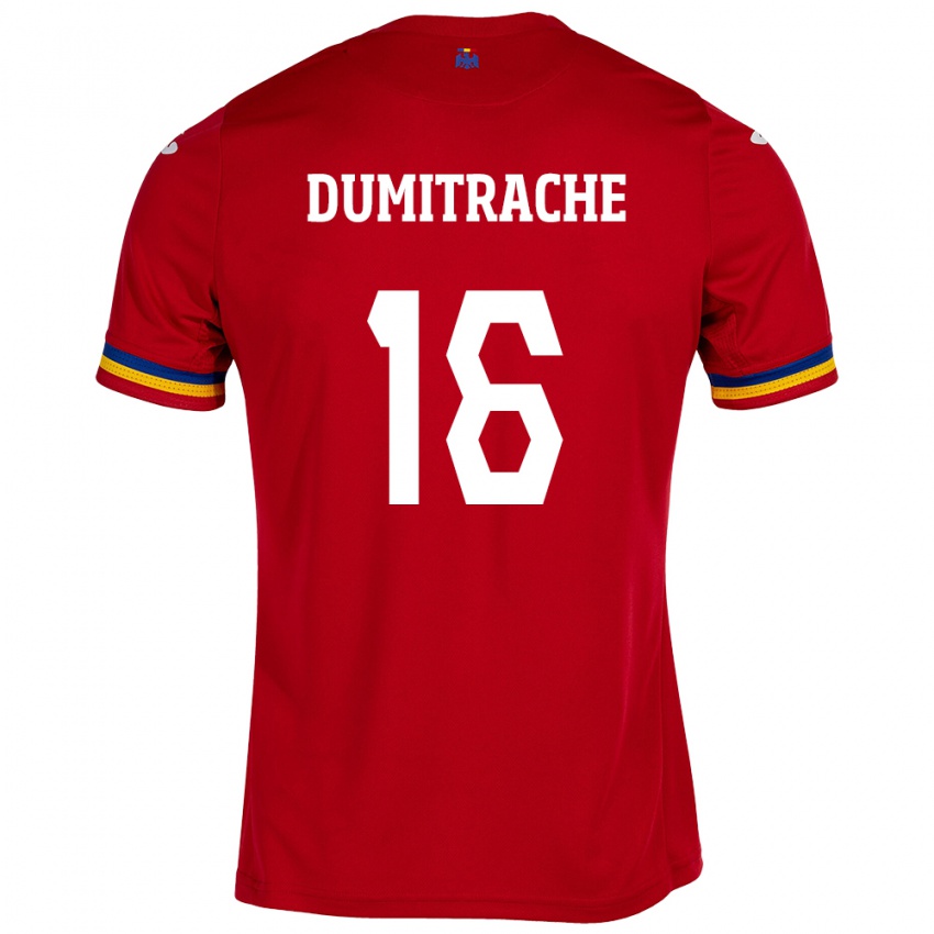 Homem Camisola Romênia Valentin Dumitrache #16 Vermelho Alternativa 24-26 Camisa