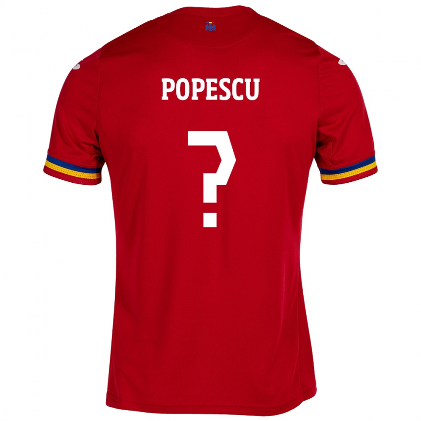 Homem Camisola Romênia Marco Popescu #0 Vermelho Alternativa 24-26 Camisa
