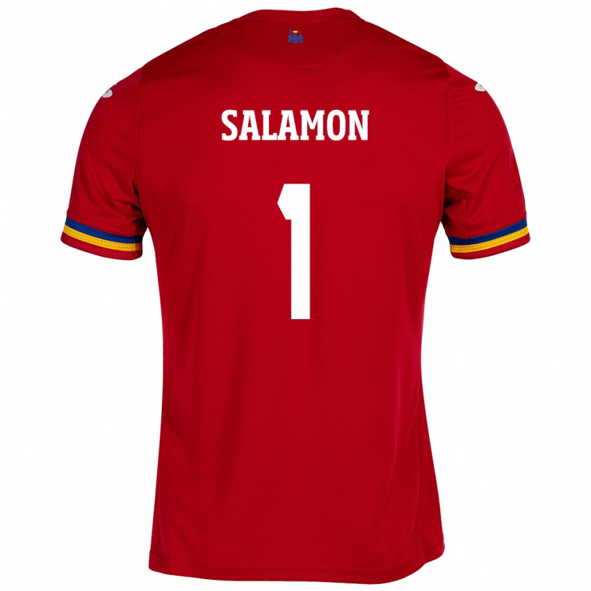 Homem Camisola Romênia Szidonia Salamon #1 Vermelho Alternativa 24-26 Camisa