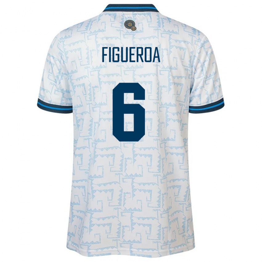 Homem Camisola El Salvador Elder Figueroa #6 Branco Alternativa 24-26 Camisa