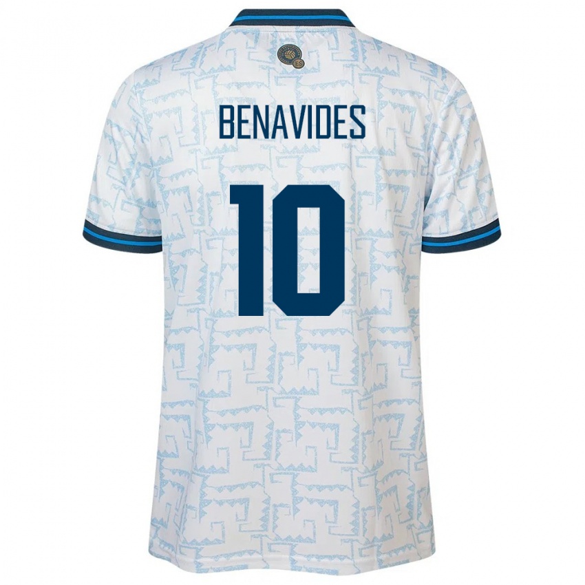 Homem Camisola El Salvador Matthew Benavides #10 Branco Alternativa 24-26 Camisa