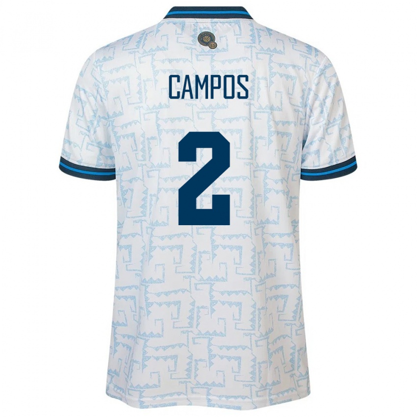 Homem Camisola El Salvador Adonis Campos #2 Branco Alternativa 24-26 Camisa