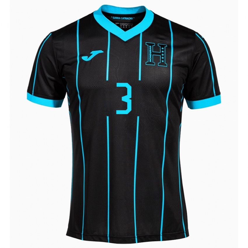 Homem Camisola Honduras Marcelo Santos #3 Preto Alternativa 24-26 Camisa