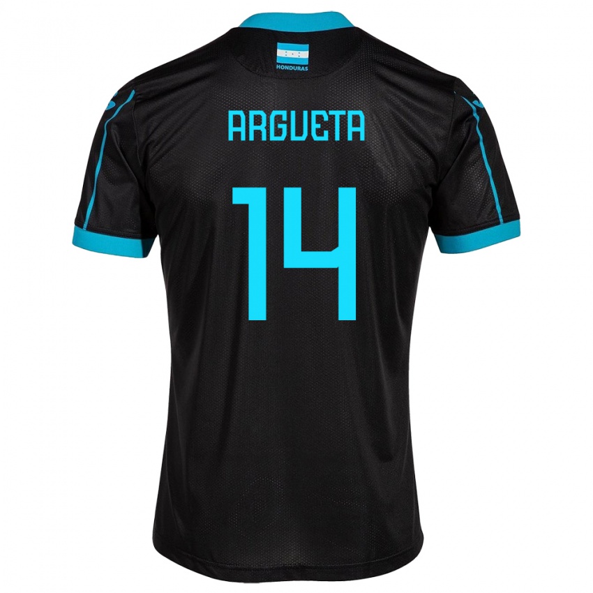 Homem Camisola Honduras Carlos Argueta #14 Preto Alternativa 24-26 Camisa