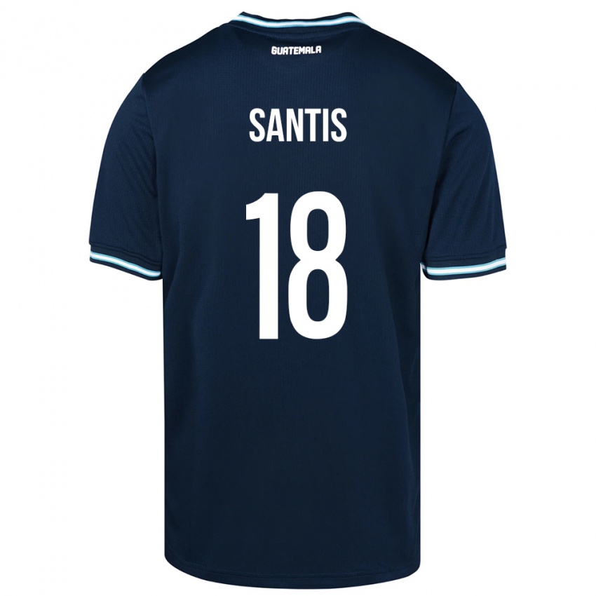 Homem Camisola Guatemala Óscar Santis #18 Azul Alternativa 24-26 Camisa