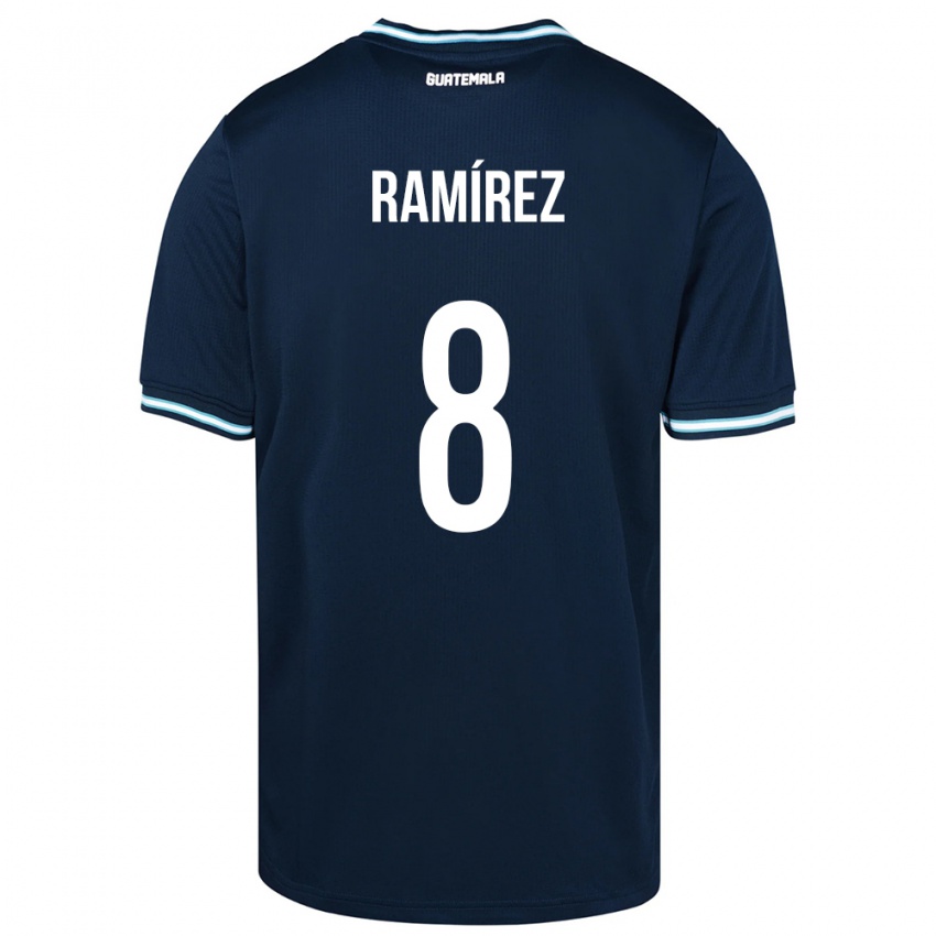 Homem Camisola Guatemala Dennis Ramírez #8 Azul Alternativa 24-26 Camisa