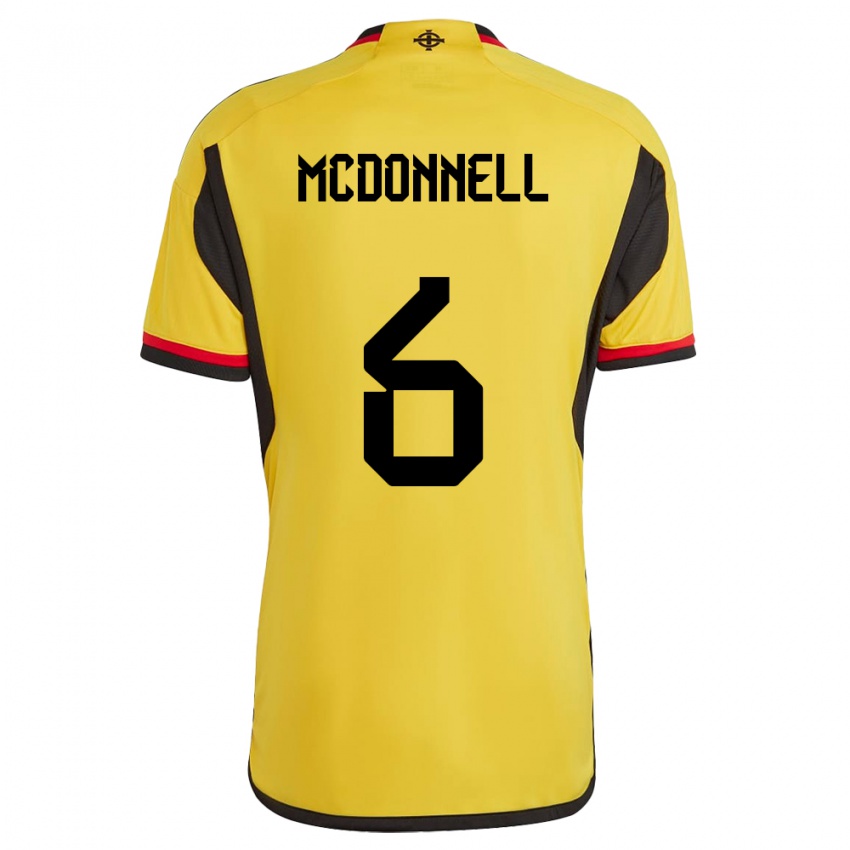 Homem Camisola Irlanda Do Norte Jamie Mcdonnell #6 Branco Alternativa 24-26 Camisa