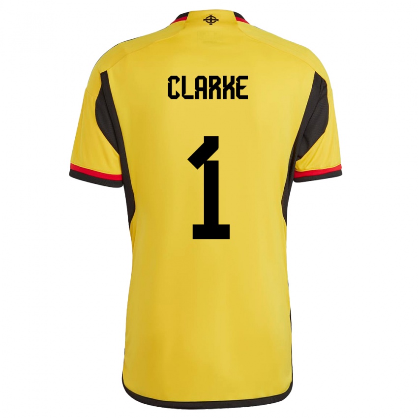 Homem Camisola Irlanda Do Norte Josh Clarke #1 Branco Alternativa 24-26 Camisa