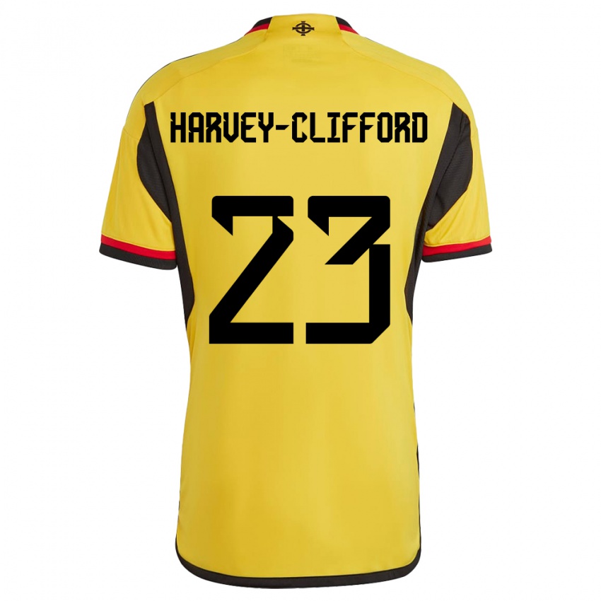 Homem Camisola Irlanda Do Norte Maddy Harvey-Clifford #23 Branco Alternativa 24-26 Camisa