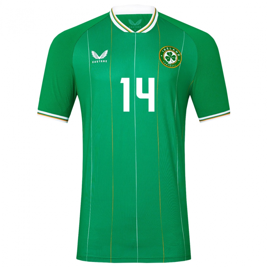 Mulher Camisola Irlanda Joseph Gibbard #14 Verde Principal 24-26 Camisa