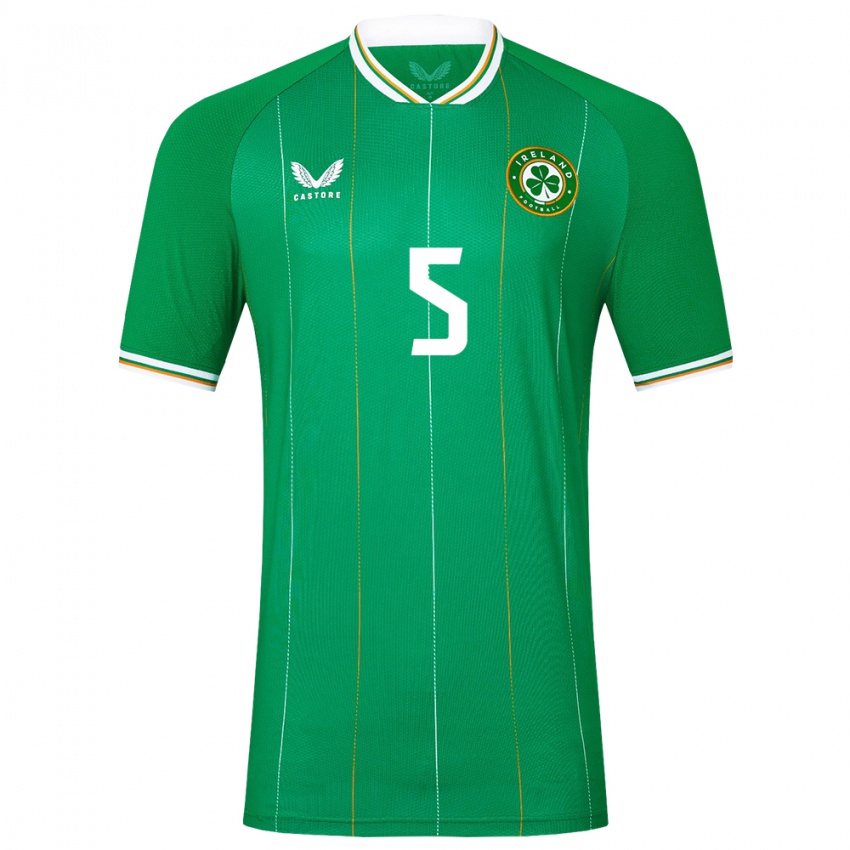 Mulher Camisola Irlanda Niamh Fahey #5 Verde Principal 24-26 Camisa