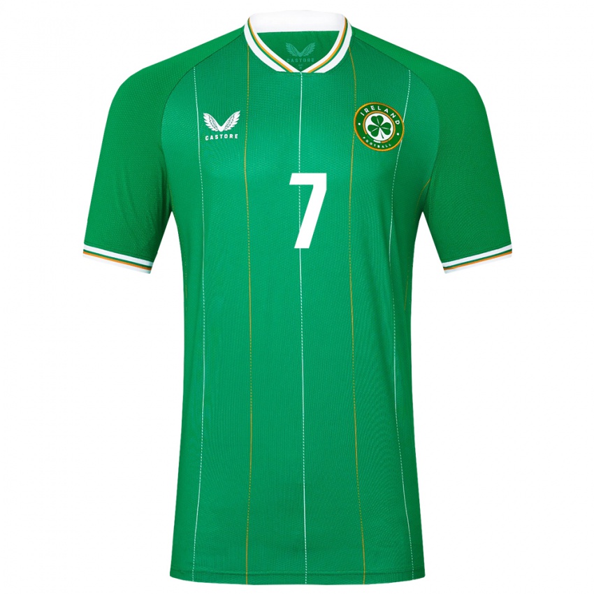 Mulher Camisola Irlanda Callum Robinson #7 Verde Principal 24-26 Camisa