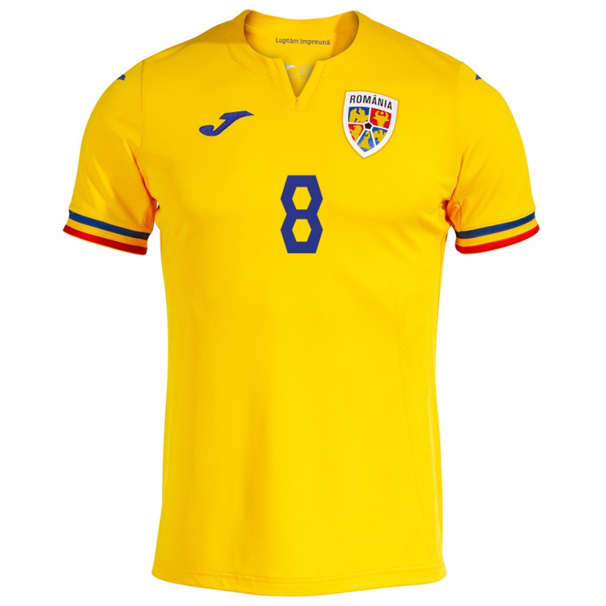 Mulher Camisola Romênia Răzvan Tănasă #8 Amarelo Principal 24-26 Camisa