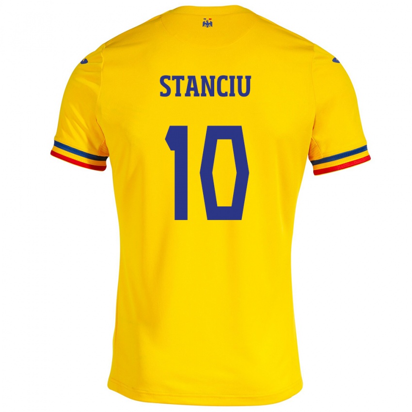 Mulher Camisola Romênia Nicolae Stanciu #10 Amarelo Principal 24-26 Camisa