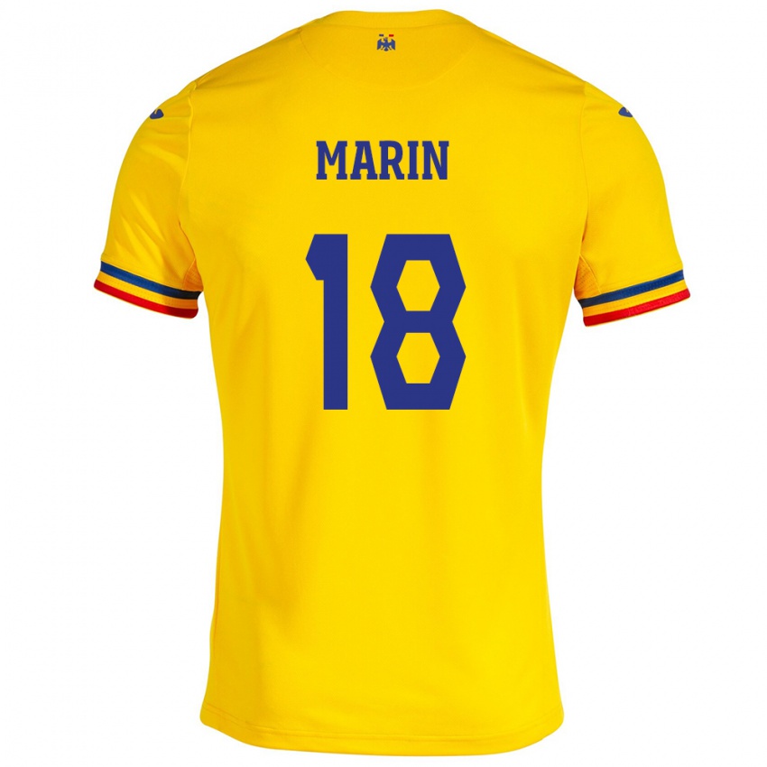 Mulher Camisola Romênia Răzvan Marin #18 Amarelo Principal 24-26 Camisa