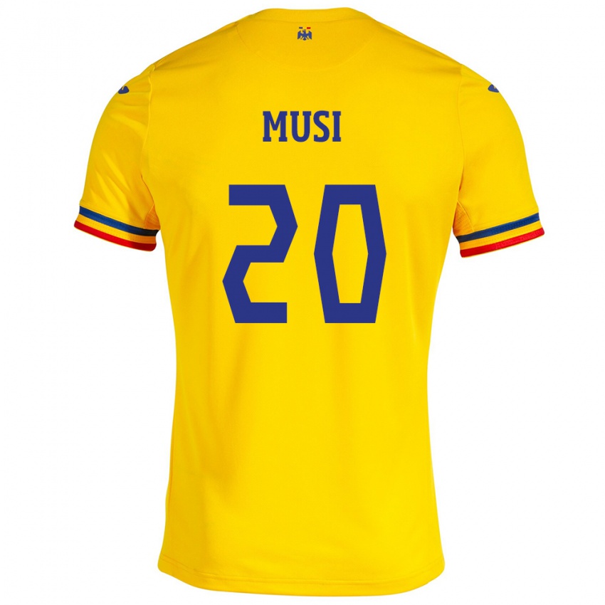 Mulher Camisola Romênia Alexandru Musi #20 Amarelo Principal 24-26 Camisa