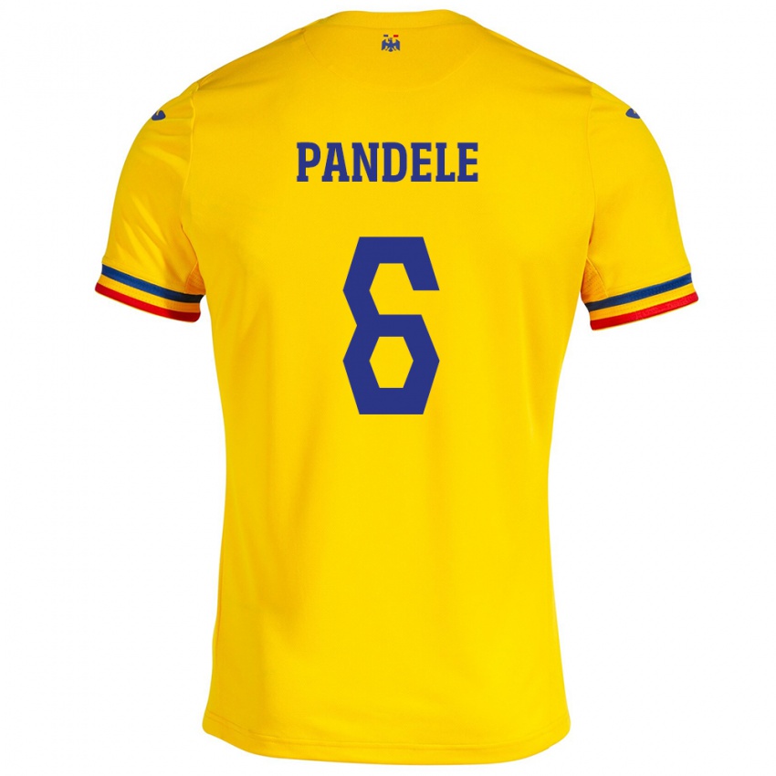 Mulher Camisola Romênia Andrei Pandele #6 Amarelo Principal 24-26 Camisa