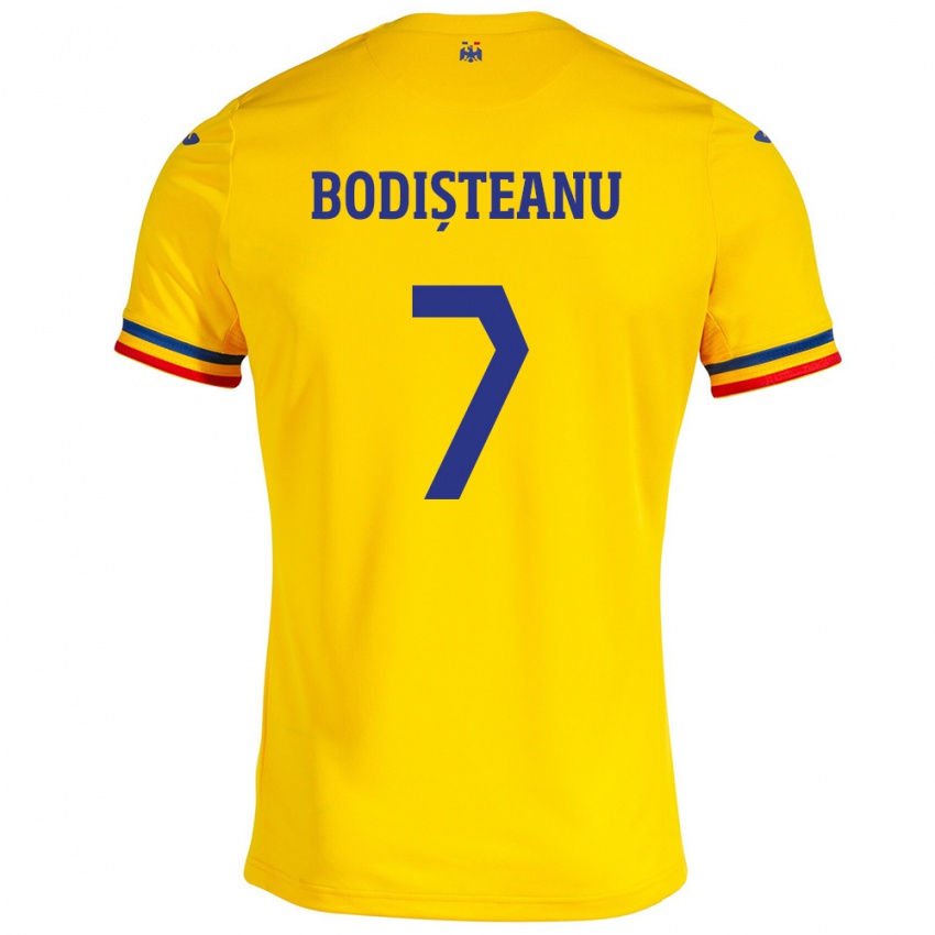 Mulher Camisola Romênia Ștefan Bodișteanu #7 Amarelo Principal 24-26 Camisa