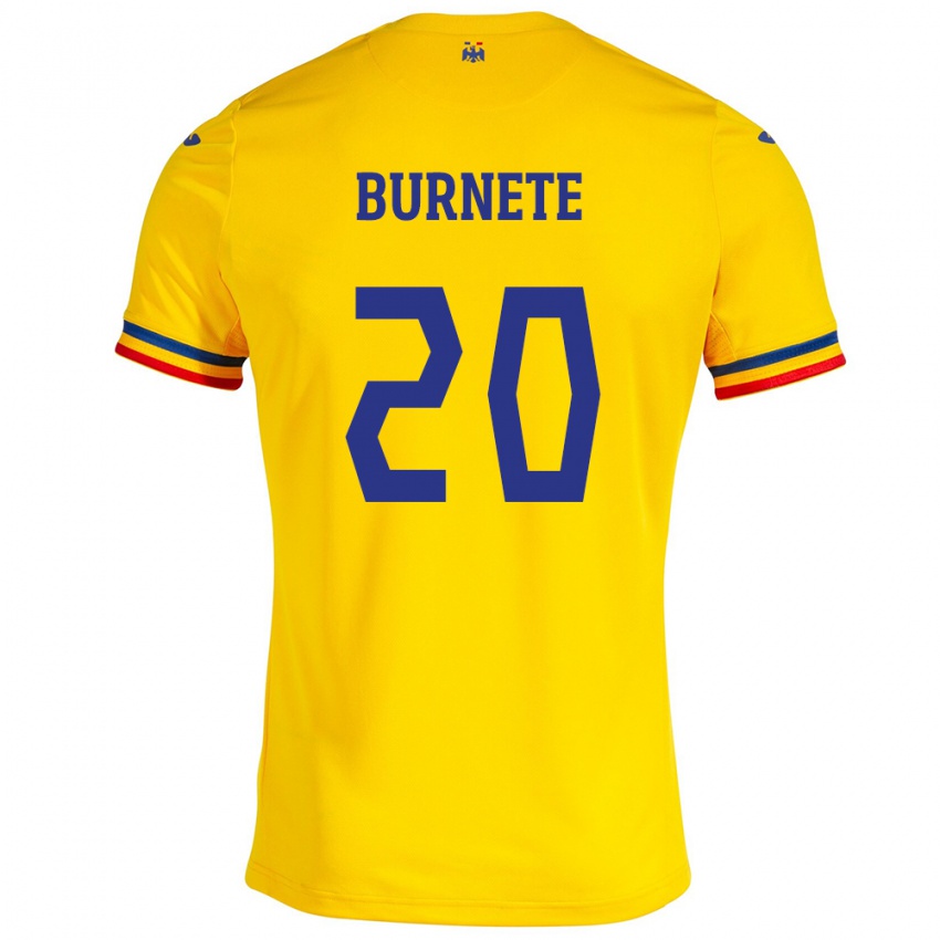 Mulher Camisola Romênia Rareș Burnete #20 Amarelo Principal 24-26 Camisa