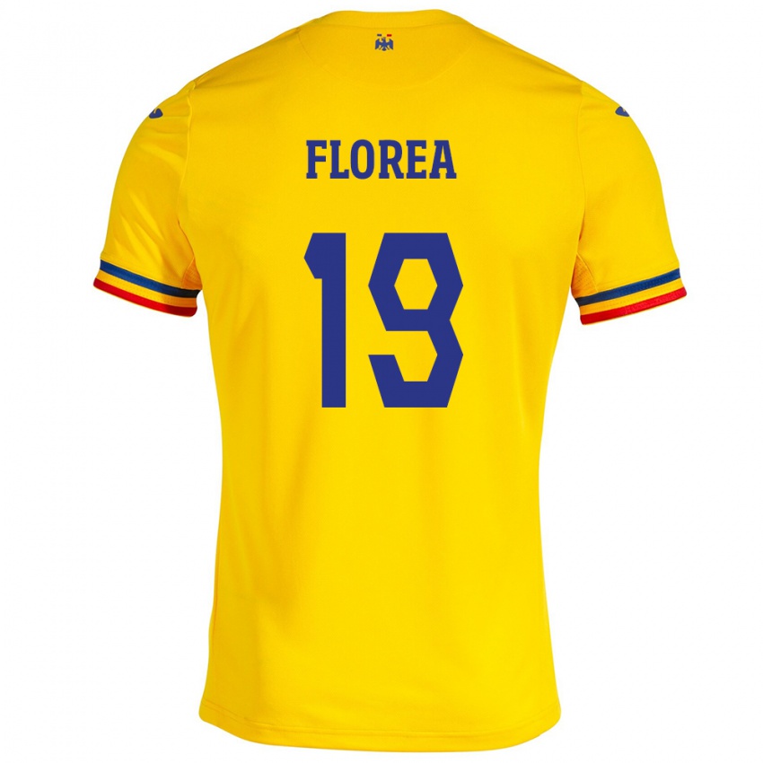 Mulher Camisola Romênia Răzvan Florea #19 Amarelo Principal 24-26 Camisa