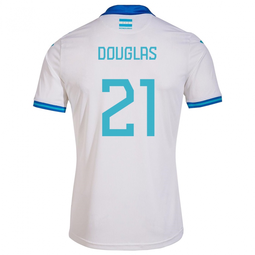 Mulher Camisola Honduras Douglas Martínez #21 Branco Principal 24-26 Camisa