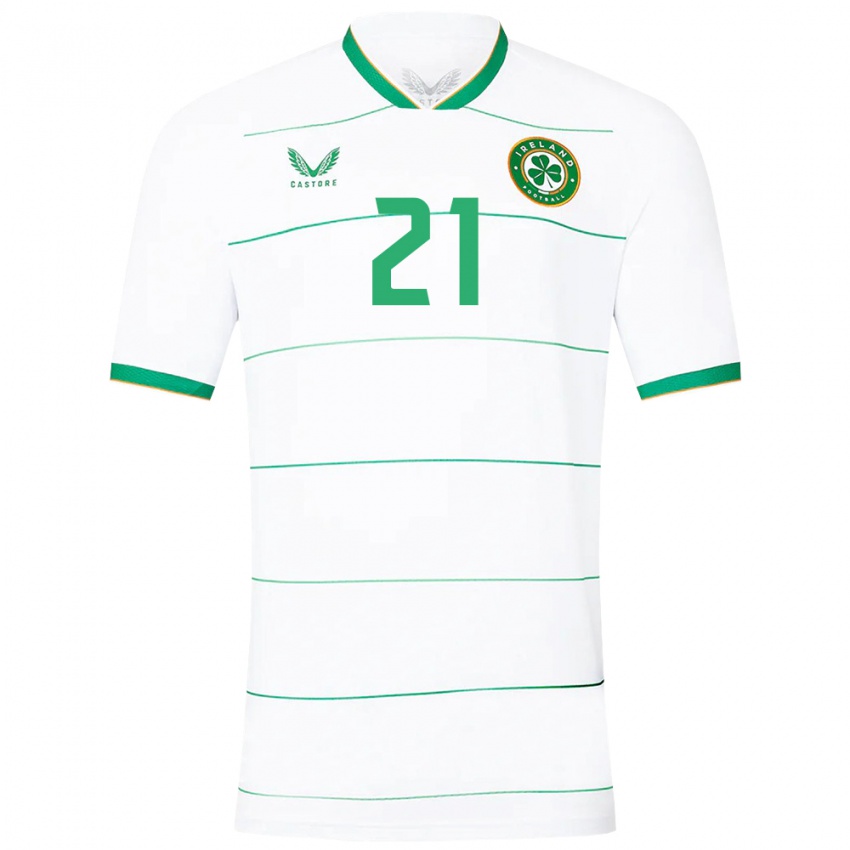 Mulher Camisola Irlanda Sinead Farrelly #21 Branco Alternativa 24-26 Camisa