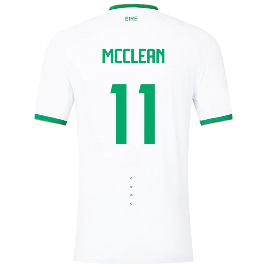 Mulher Camisola Irlanda James Mcclean #11 Branco Alternativa 24-26 Camisa