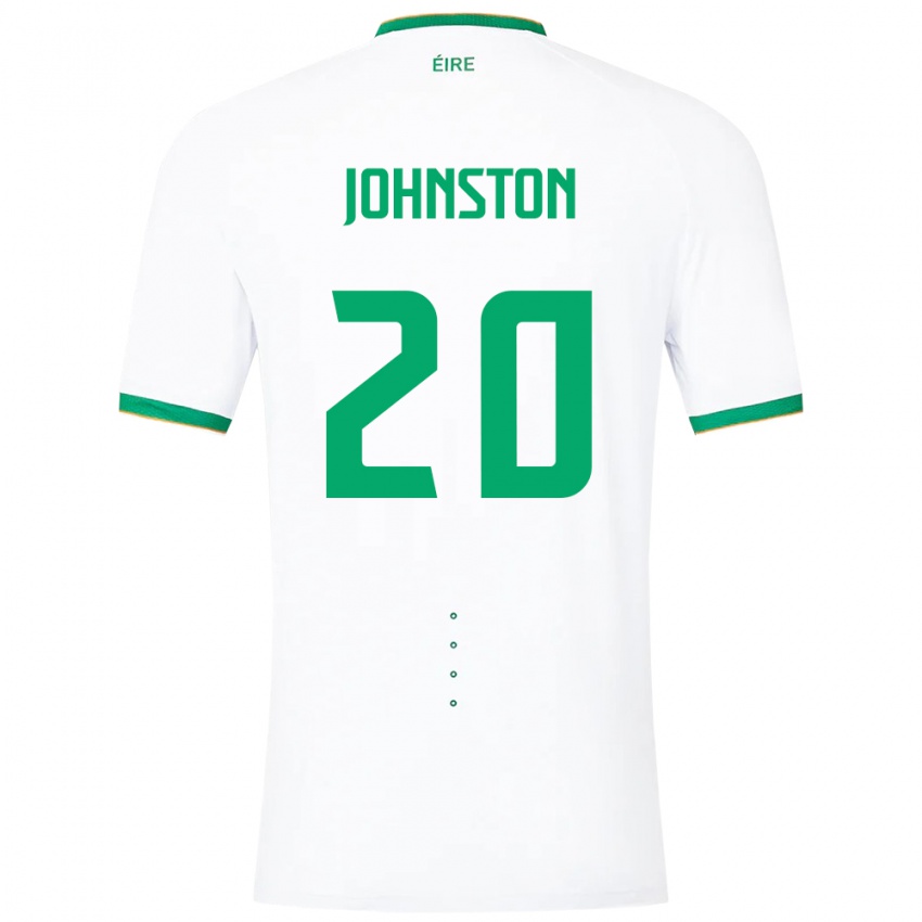 Mulher Camisola Irlanda Mikey Johnston #20 Branco Alternativa 24-26 Camisa