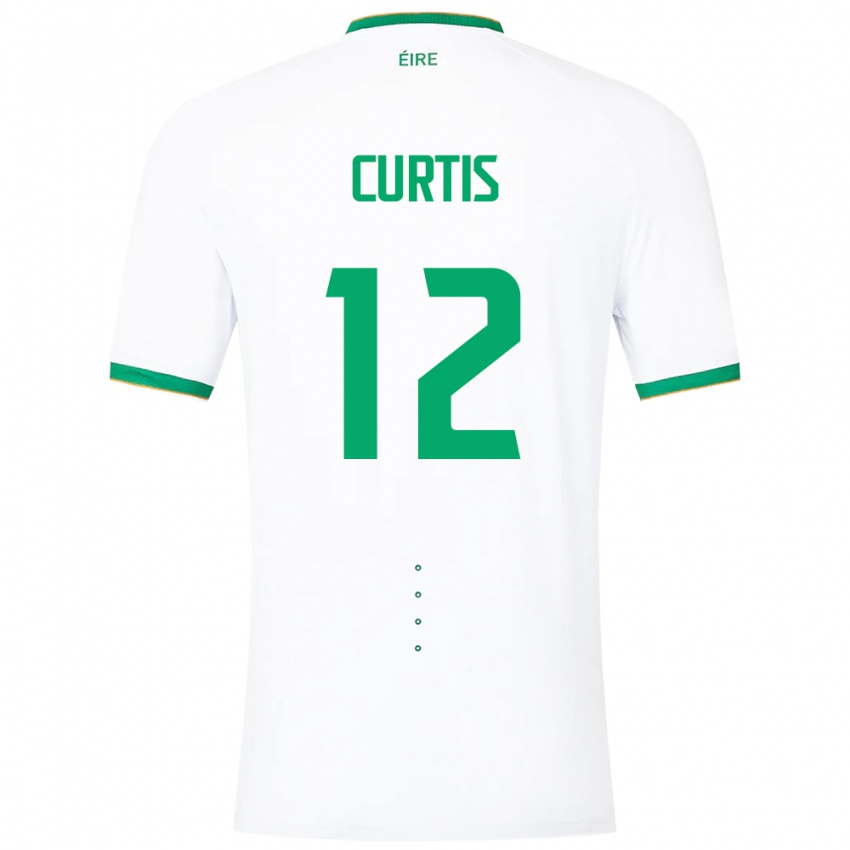 Mulher Camisola Irlanda Sam Curtis #12 Branco Alternativa 24-26 Camisa
