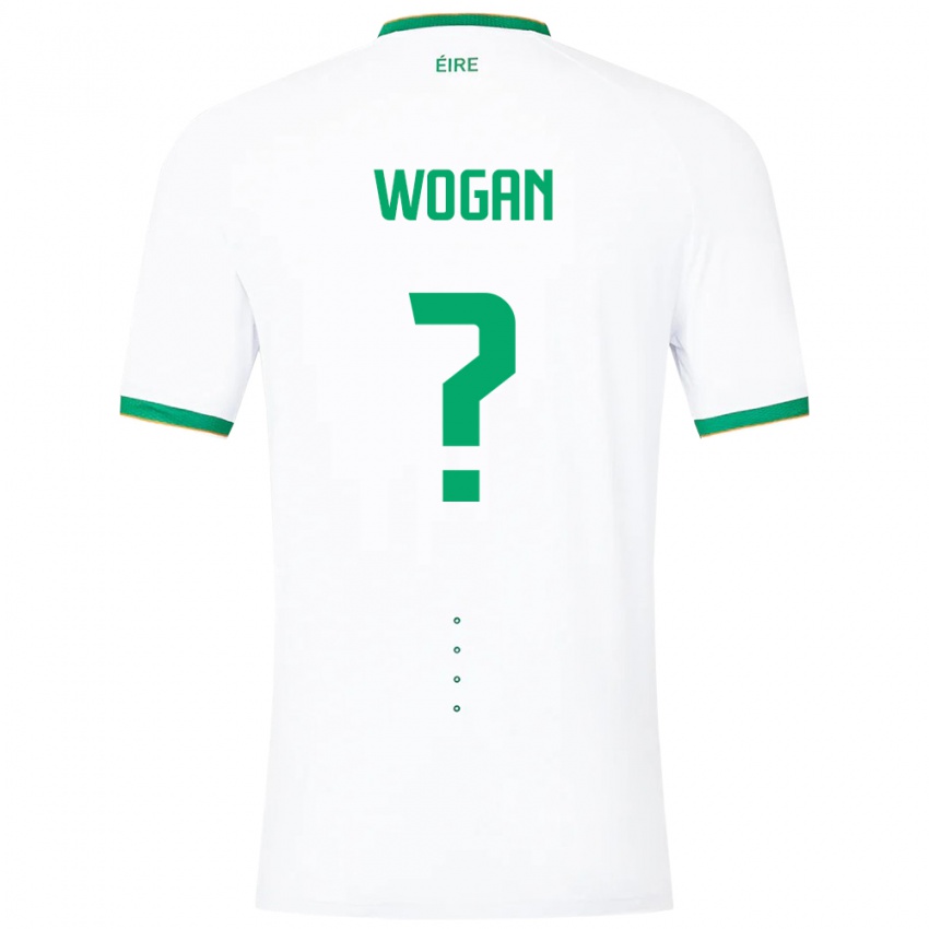 Mulher Camisola Irlanda Andrew Wogan #0 Branco Alternativa 24-26 Camisa