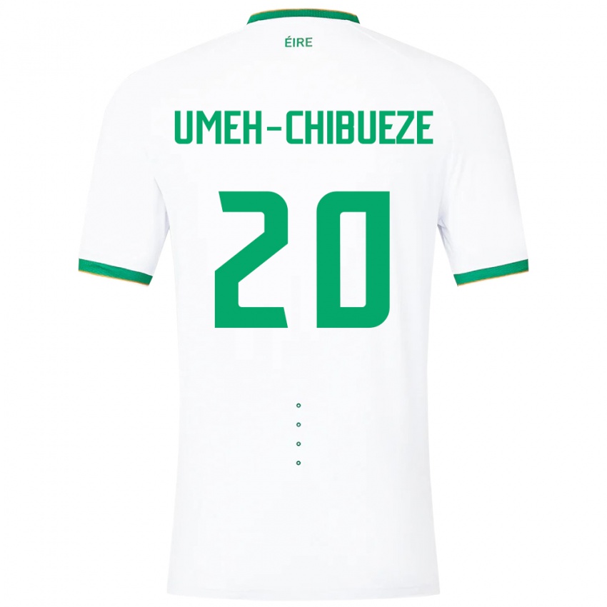 Mulher Camisola Irlanda Franco Umeh-Chibueze #20 Branco Alternativa 24-26 Camisa