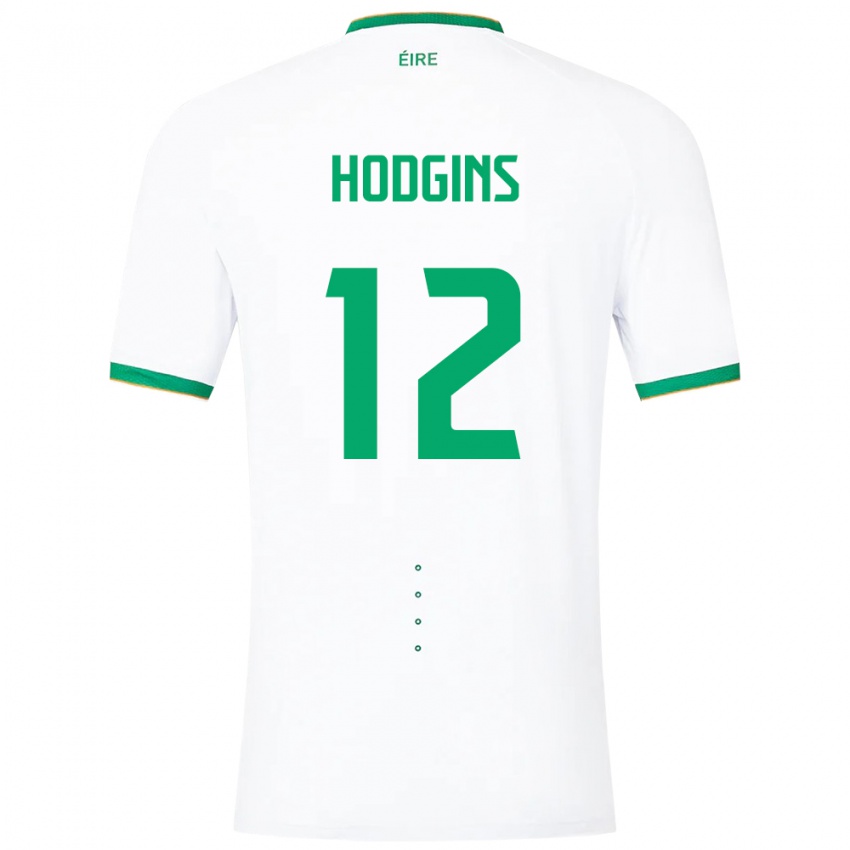 Mulher Camisola Irlanda Gavin Hodgins #12 Branco Alternativa 24-26 Camisa