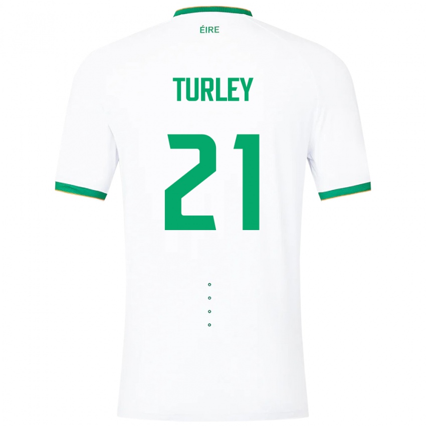 Mulher Camisola Irlanda Freddie Turley #21 Branco Alternativa 24-26 Camisa