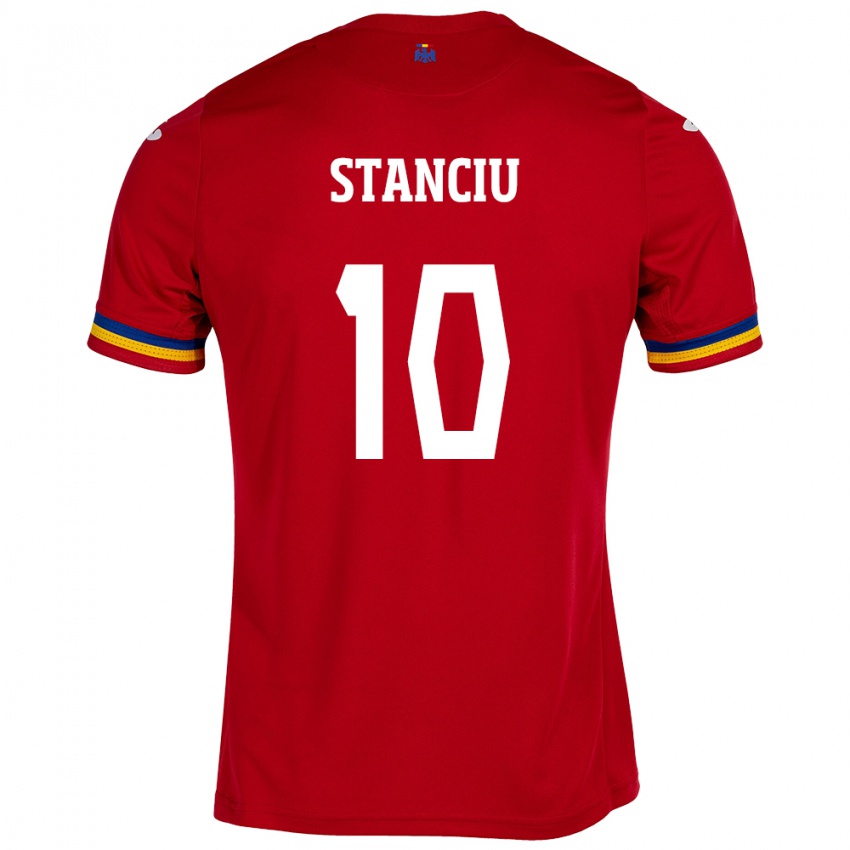 Mulher Camisola Romênia Nicolae Stanciu #10 Vermelho Alternativa 24-26 Camisa