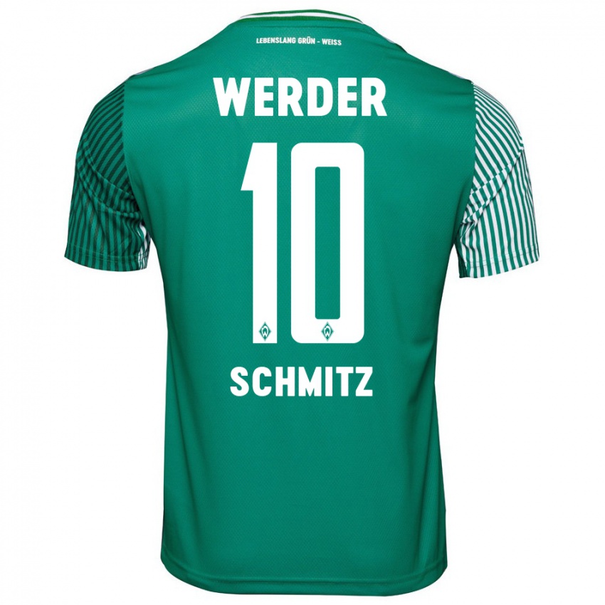 Criança Camisola Maximilian Schmitz #10 Verde Principal 2023/24 Camisa