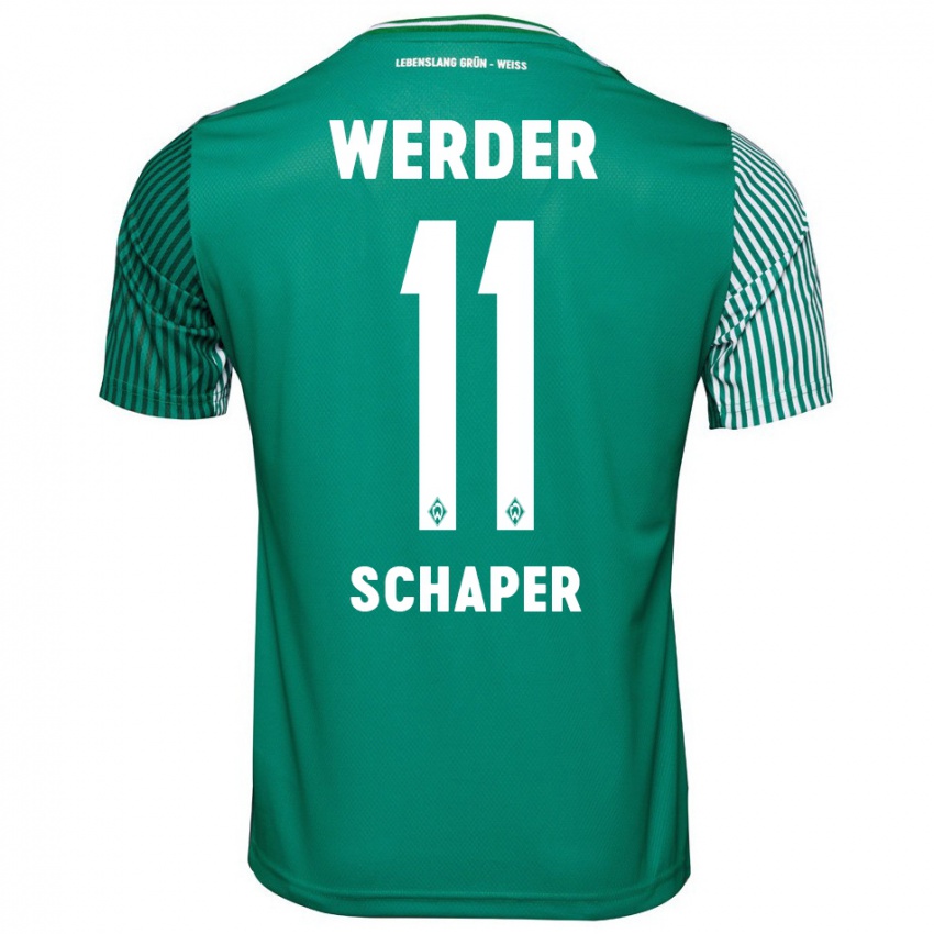 Criança Camisola Wilken Schaper #11 Verde Principal 2023/24 Camisa