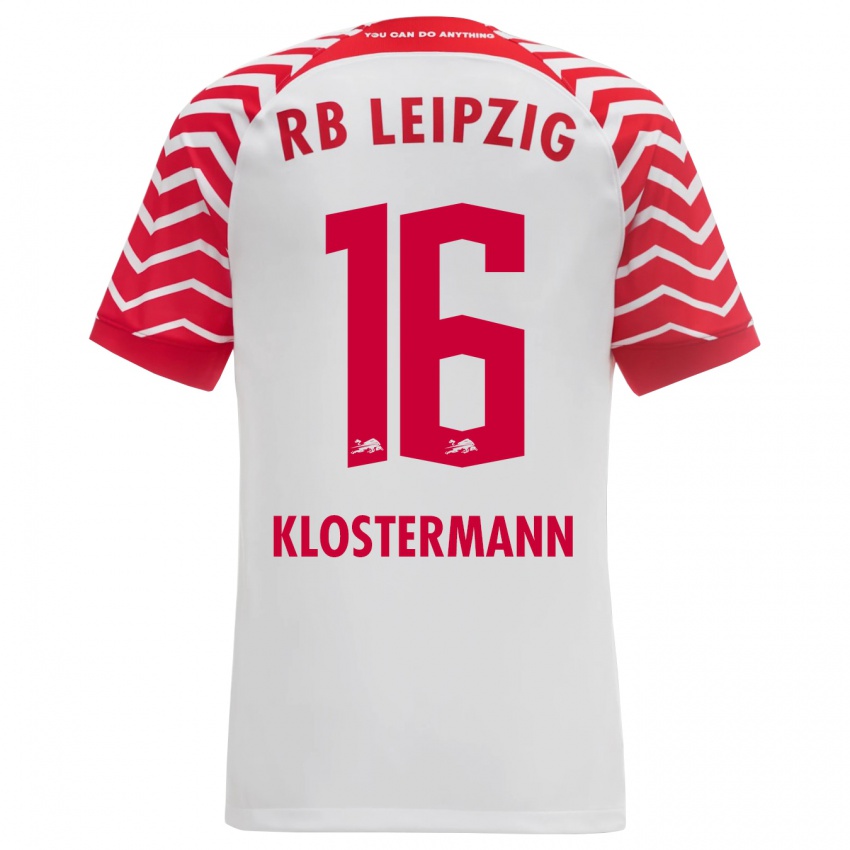 Criança Camisola Lukas Klostermann #16 Branco Principal 2023/24 Camisa