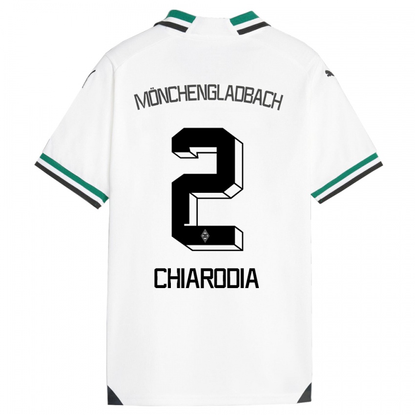 Criança Camisola Fabio Chiarodia #2 Branco Verde Principal 2023/24 Camisa