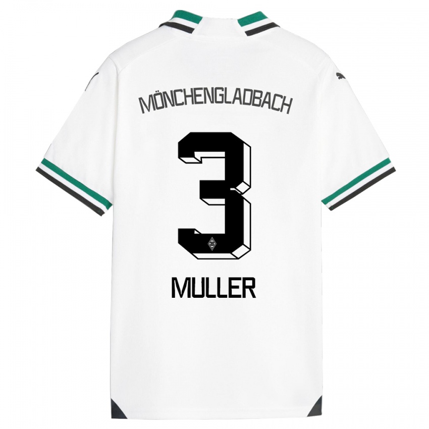 Criança Camisola Barbara Müller #3 Branco Verde Principal 2023/24 Camisa