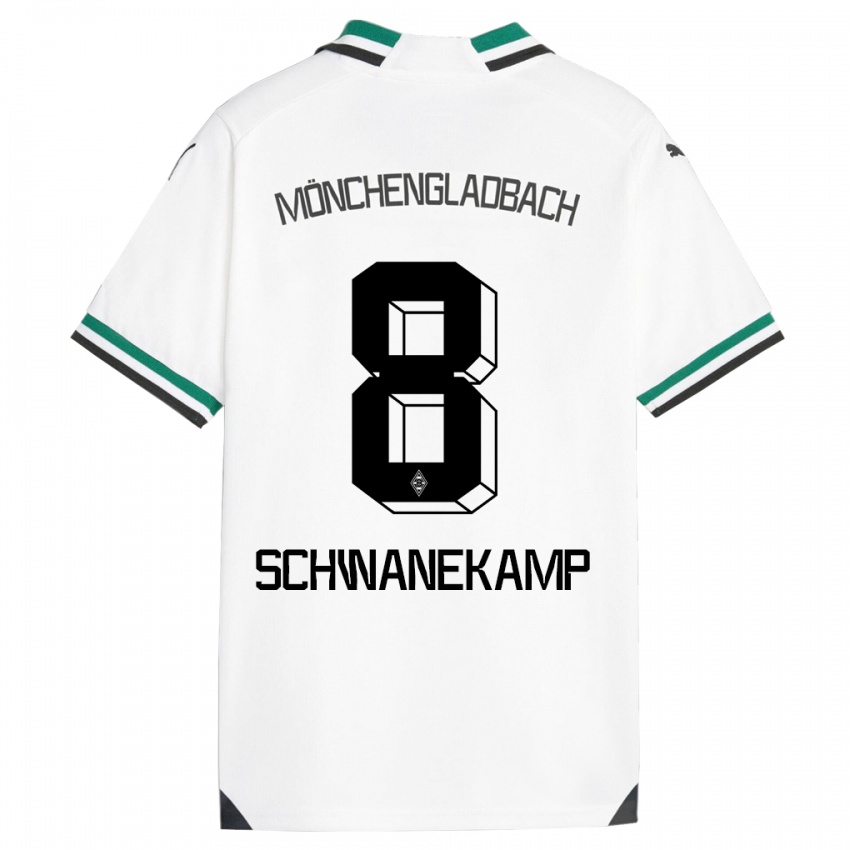 Criança Camisola Jana Schwanekamp #8 Branco Verde Principal 2023/24 Camisa